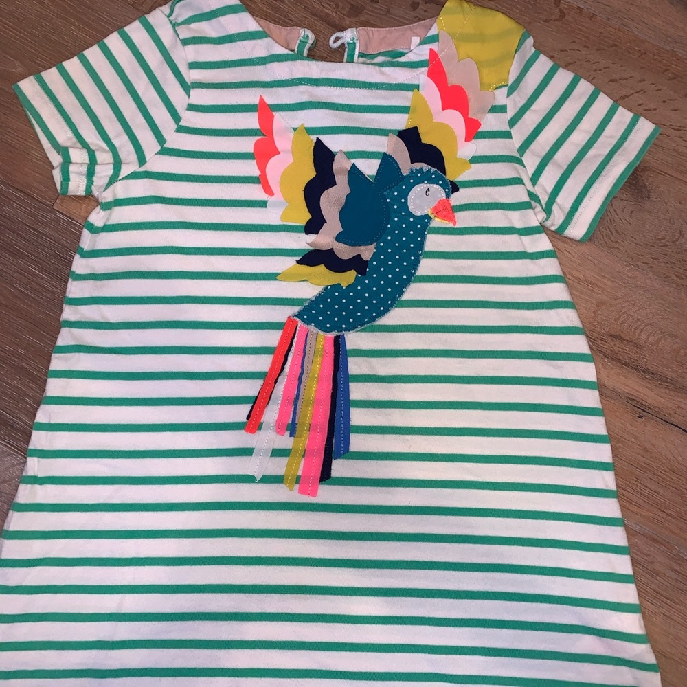 Mini Boden dress with Bird Appliqué,  4-5Y